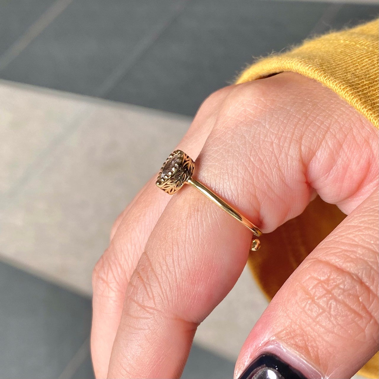 Brass petit ring〈clear〉