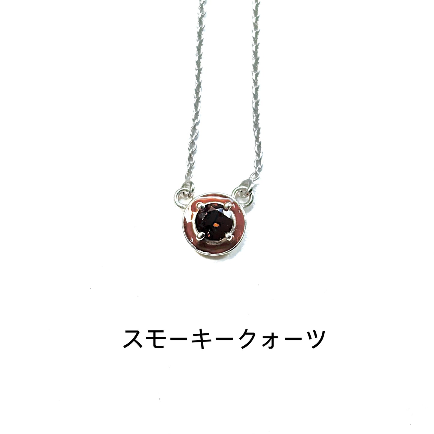 Enamel × stone necklace