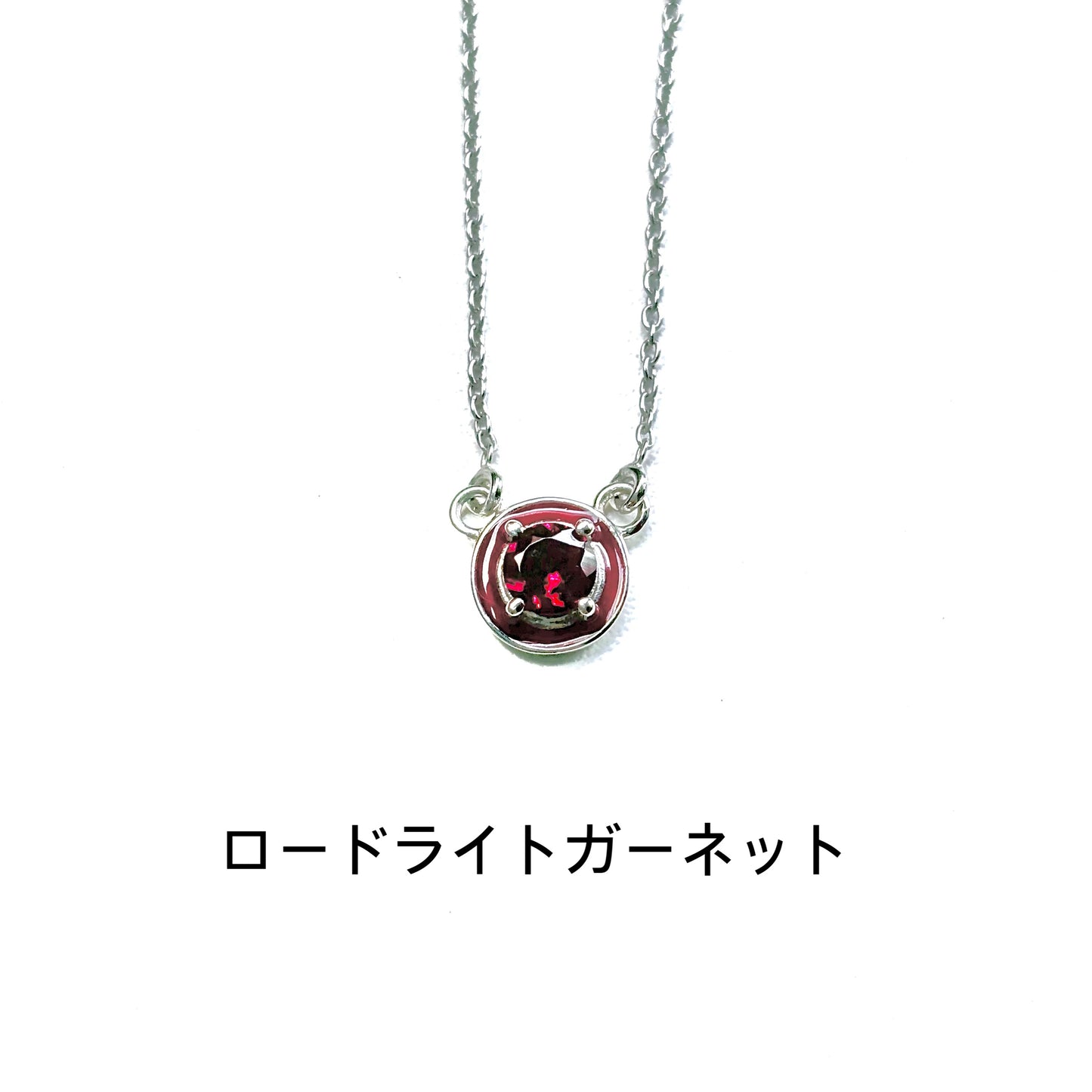 Enamel × stone necklace