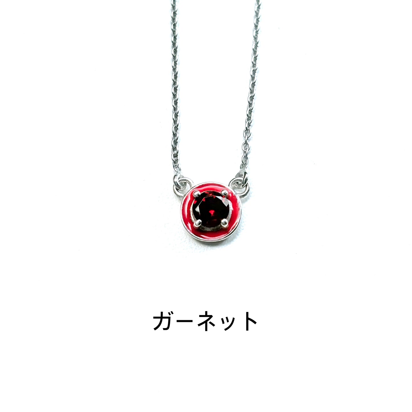 Enamel × stone necklace