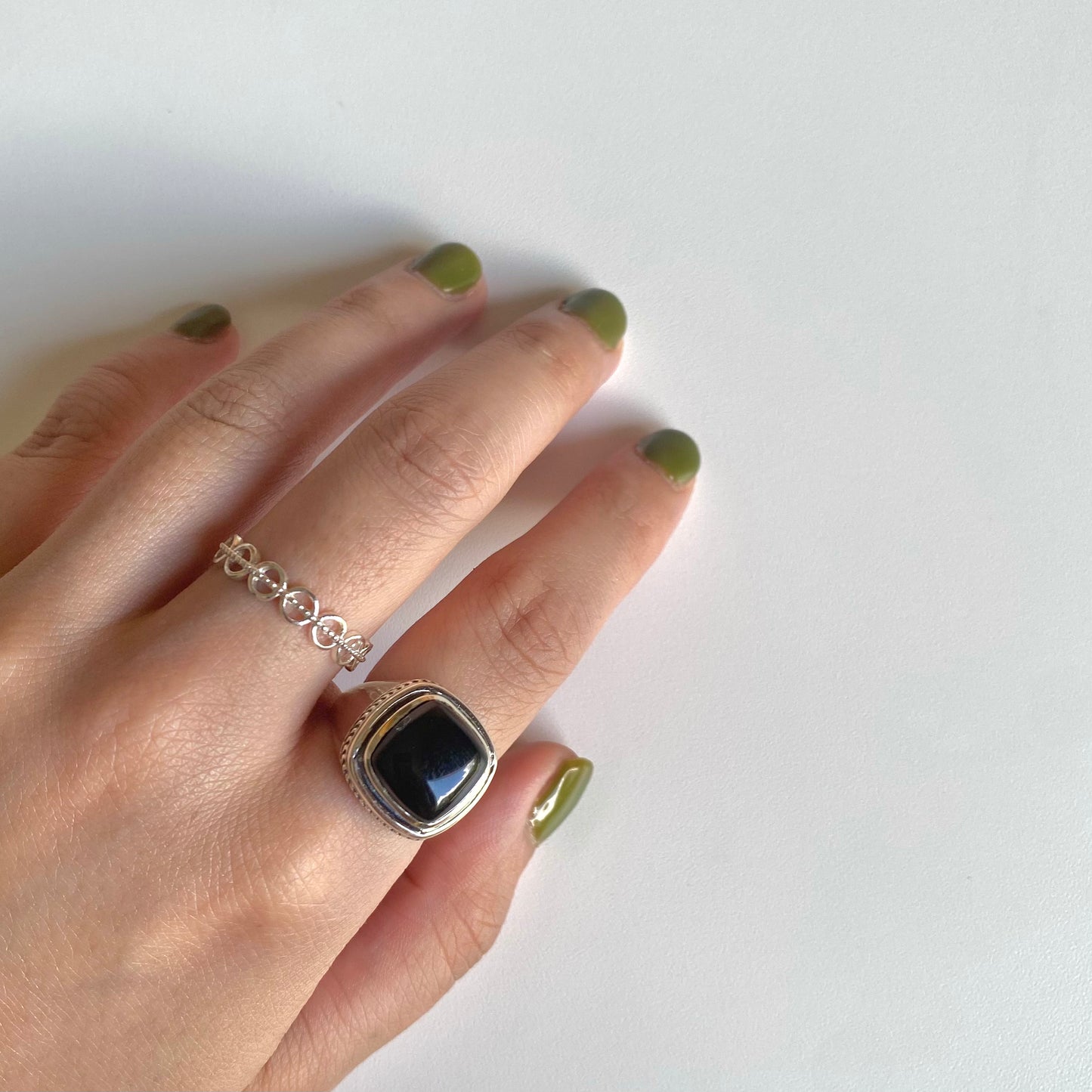 Silver925 square ring 4