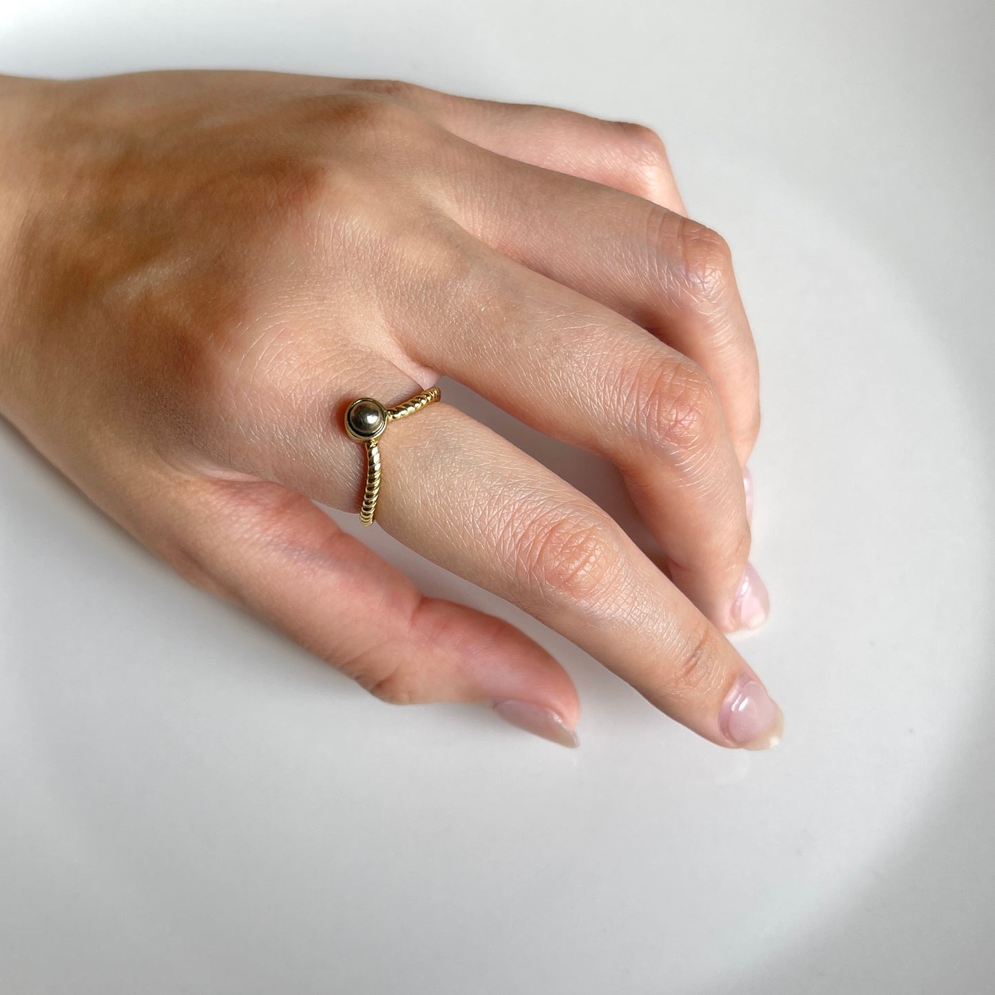 Brass V design ring