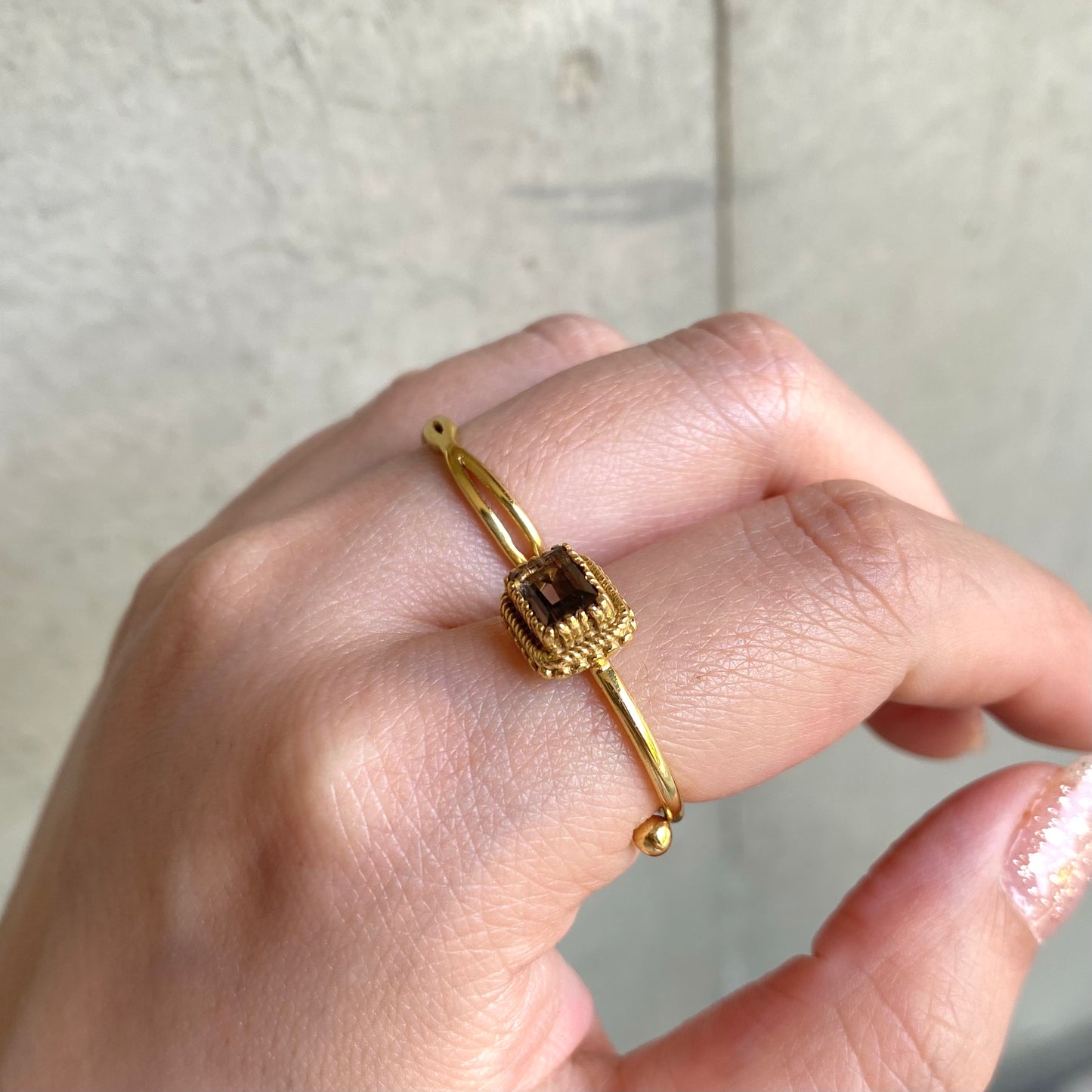 Brass petit ring〈brown〉