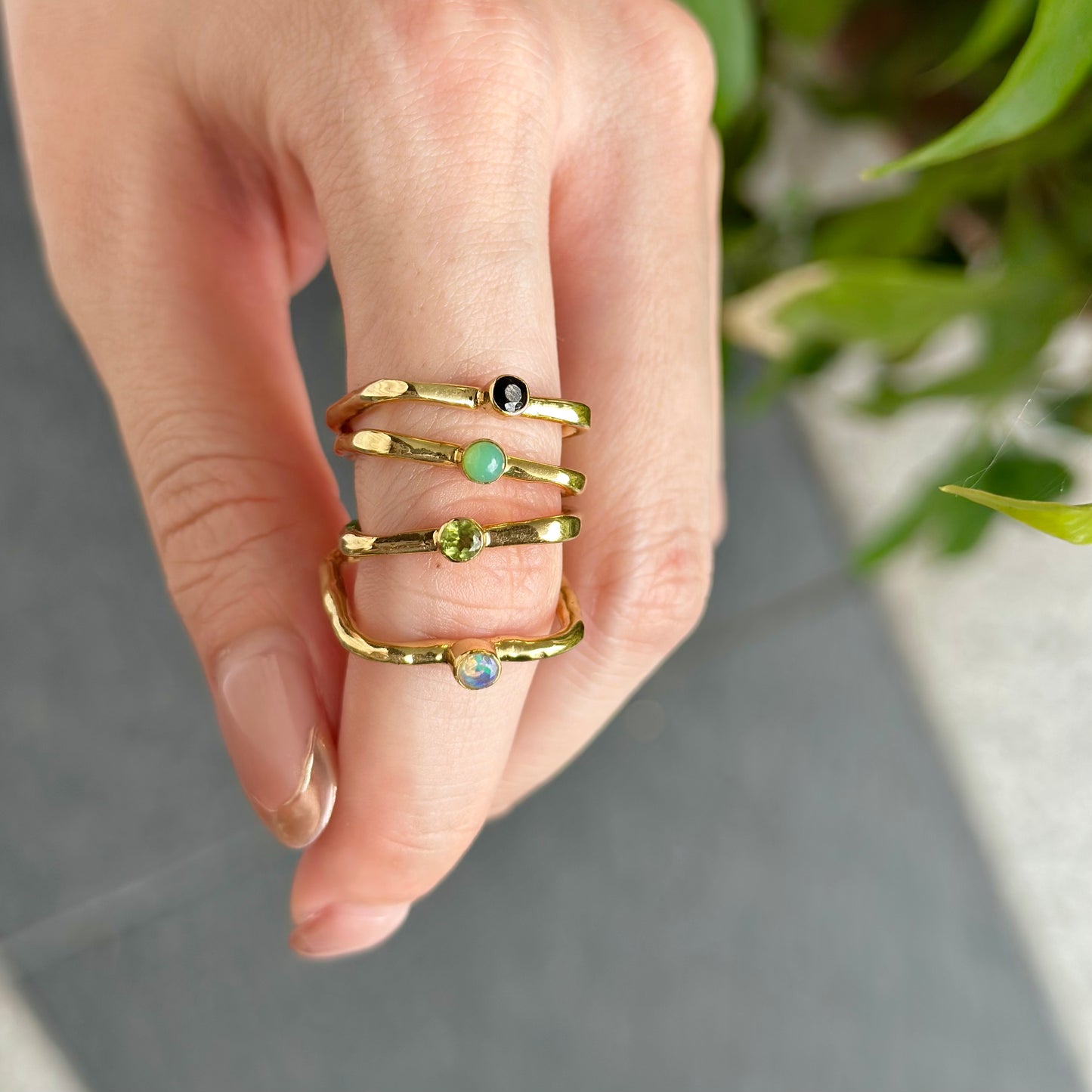 Brass square petit ring