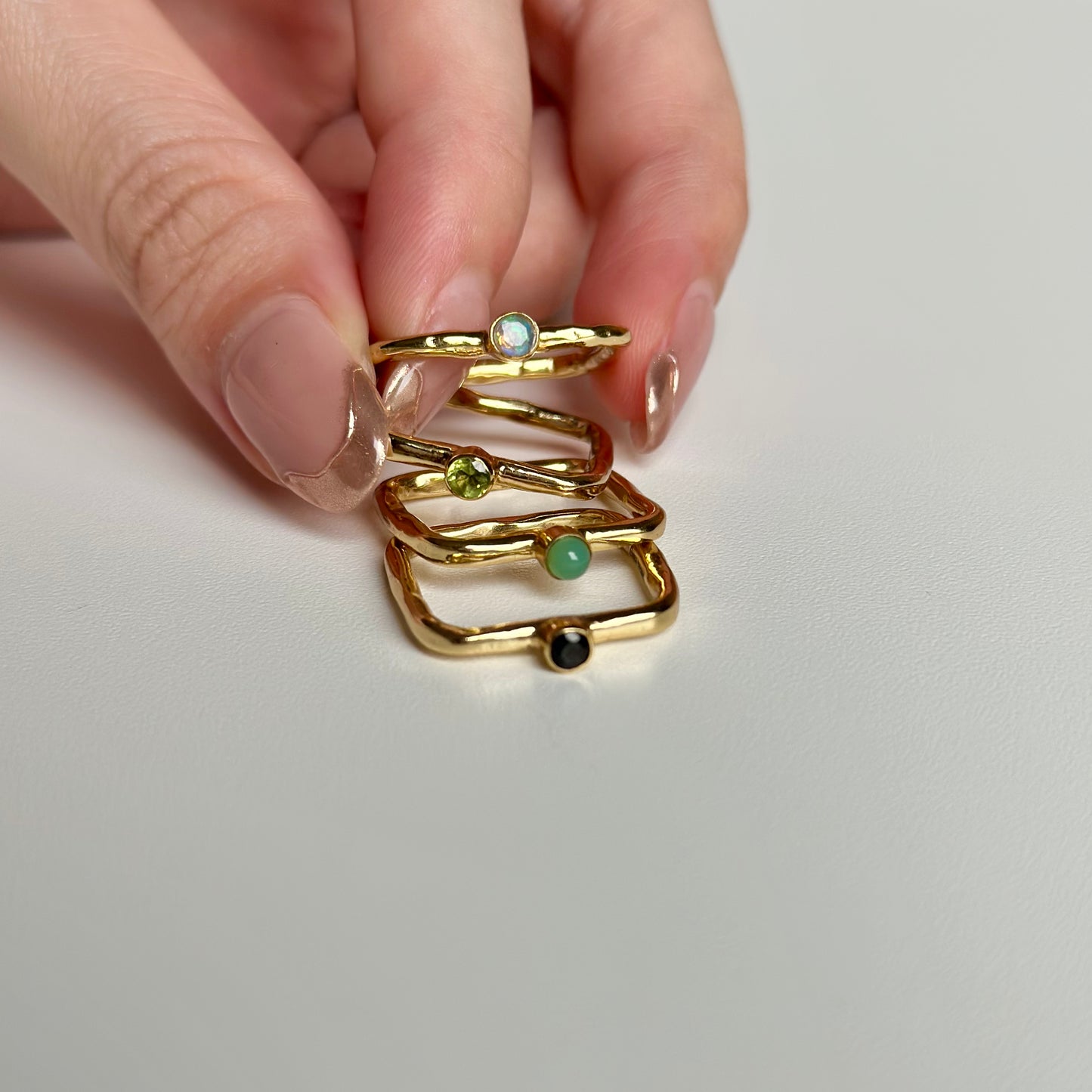 Brass square petit ring