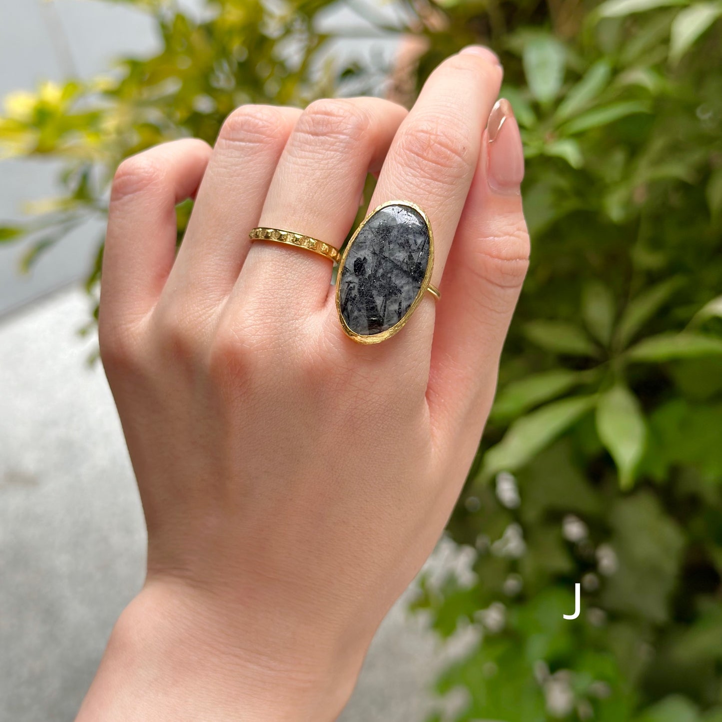 Brass 1stone ring 5
