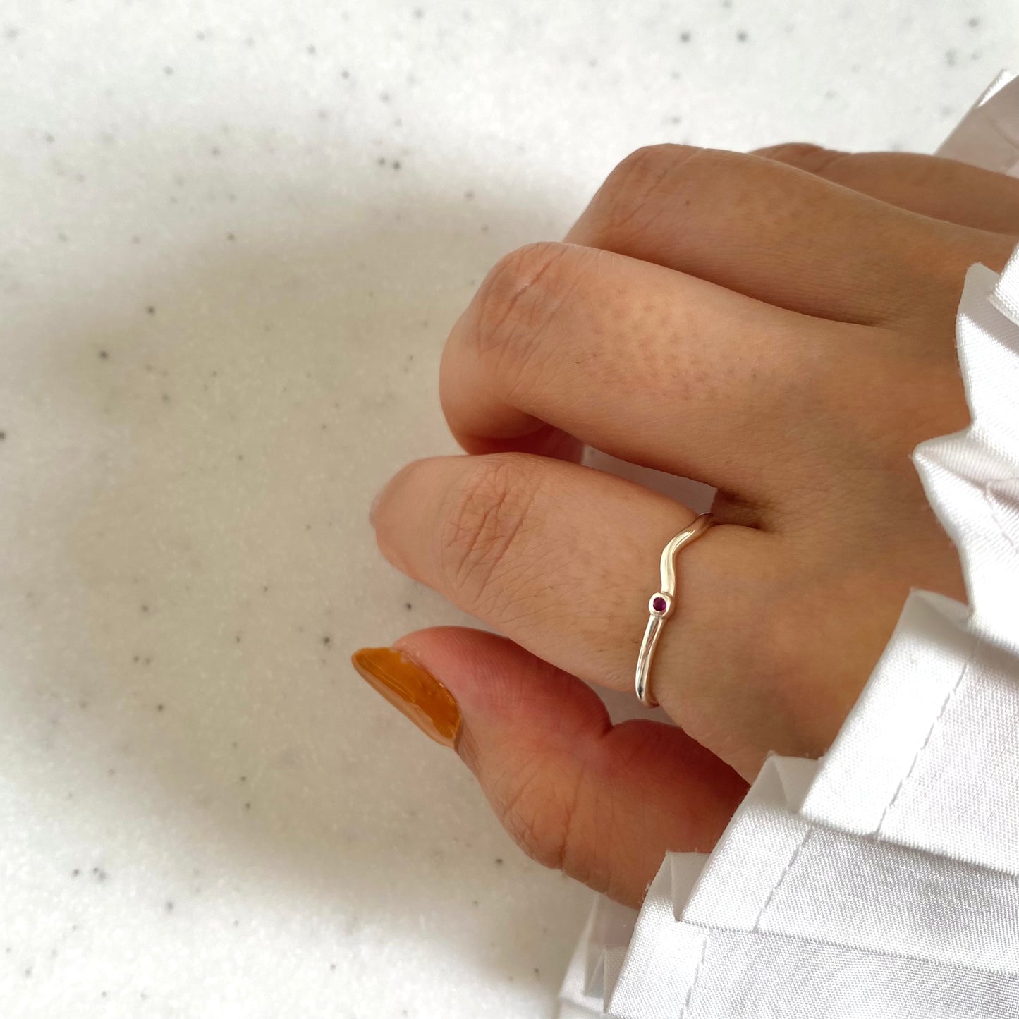 Petit stone wave ring