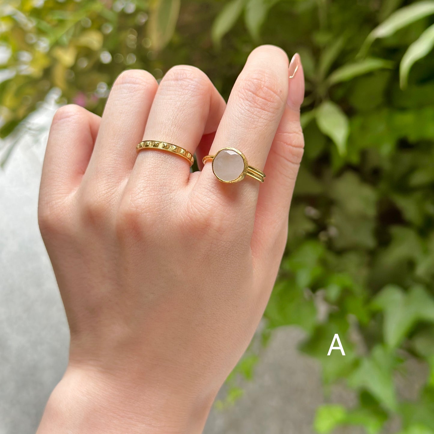 Brass 1stone ring 3