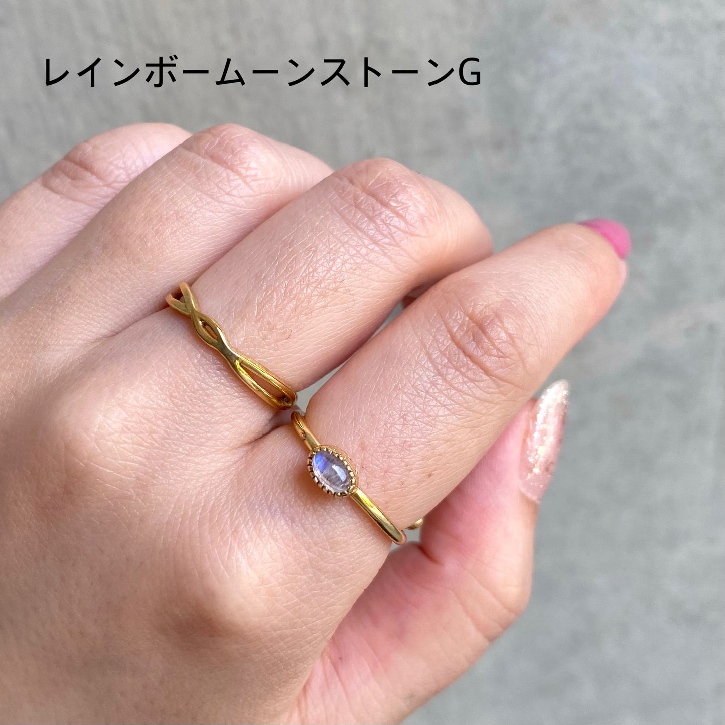 Brass petit ring 〈white/clear〉