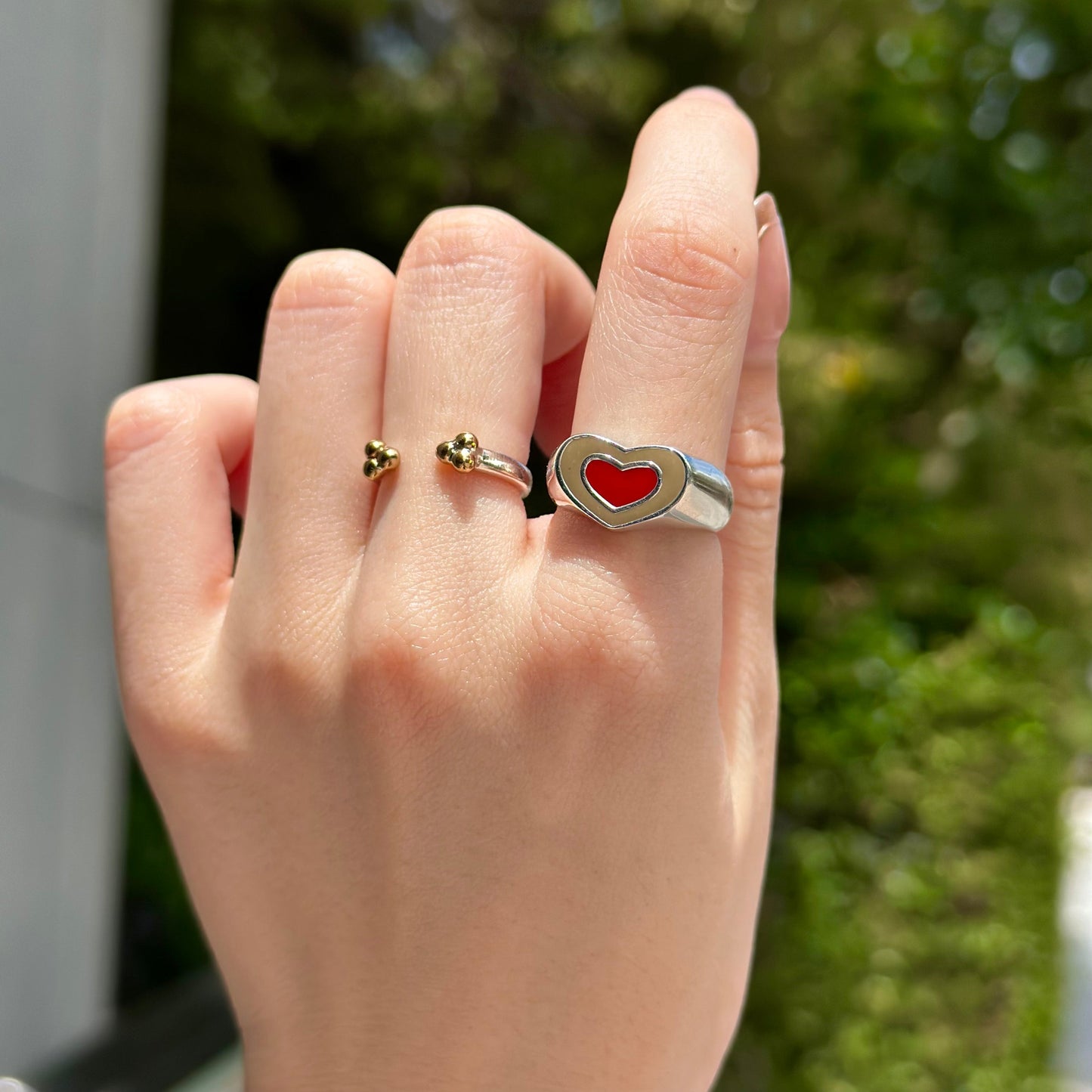 Enamel Heart ring