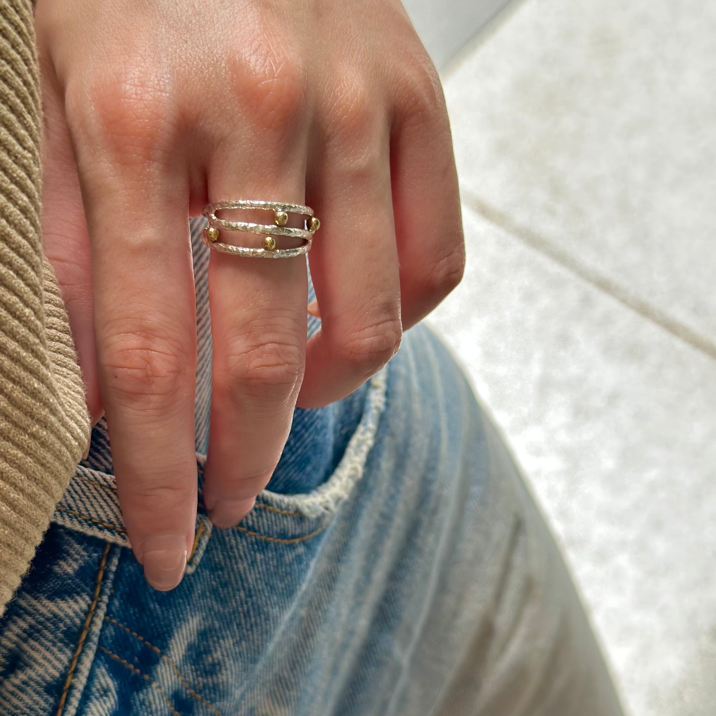 Silver925×Brass plain ring 2