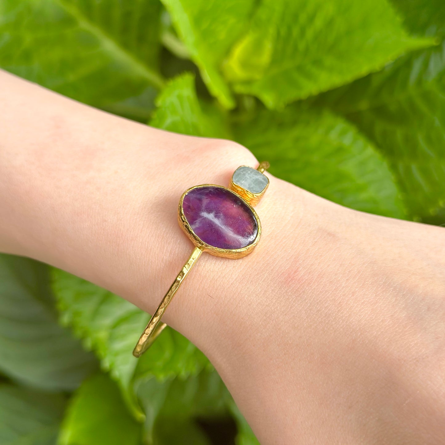 Brass 2stone Bangle 1