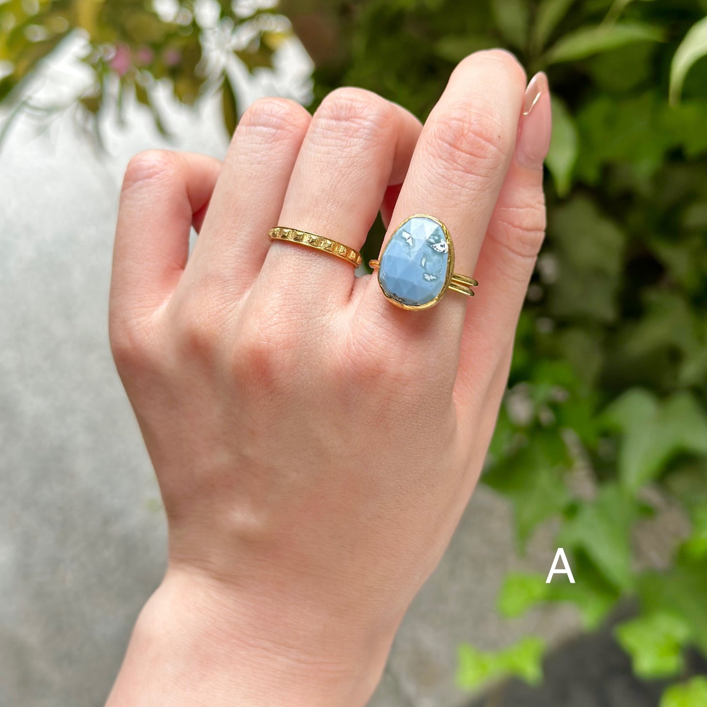 Brass 1stone ring 5