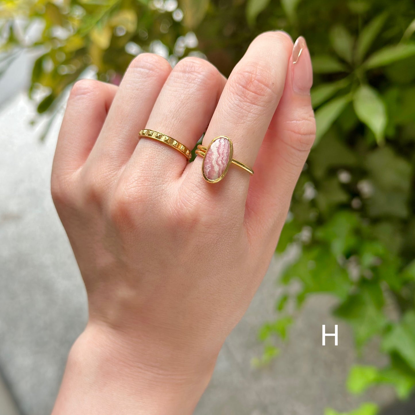 Brass 1stone ring 3