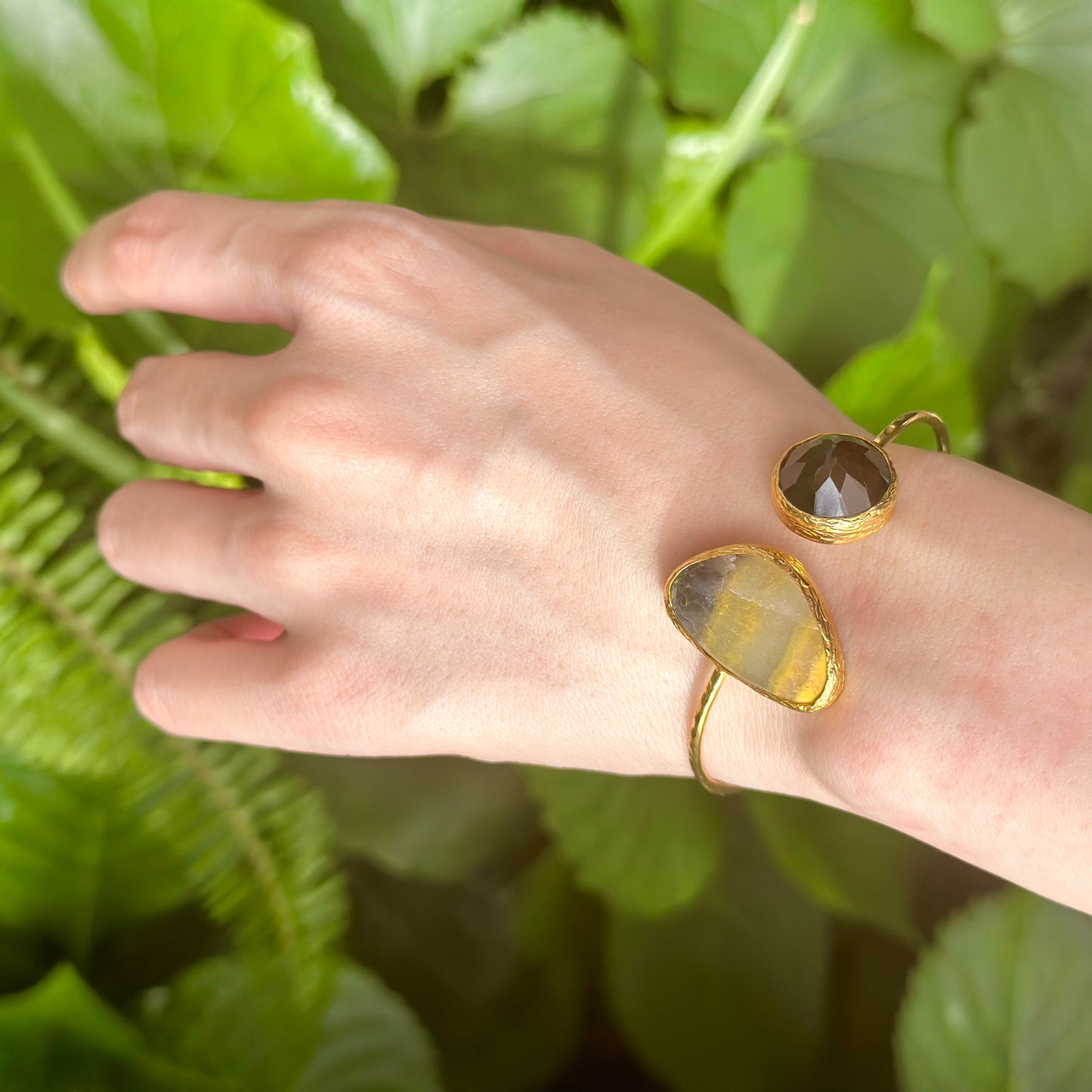 Brass 2stone Bangle 2