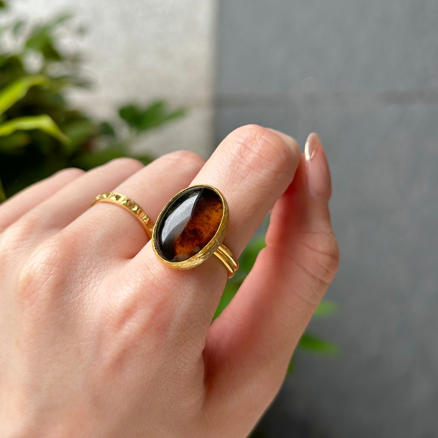 Brass 1stone ring 5