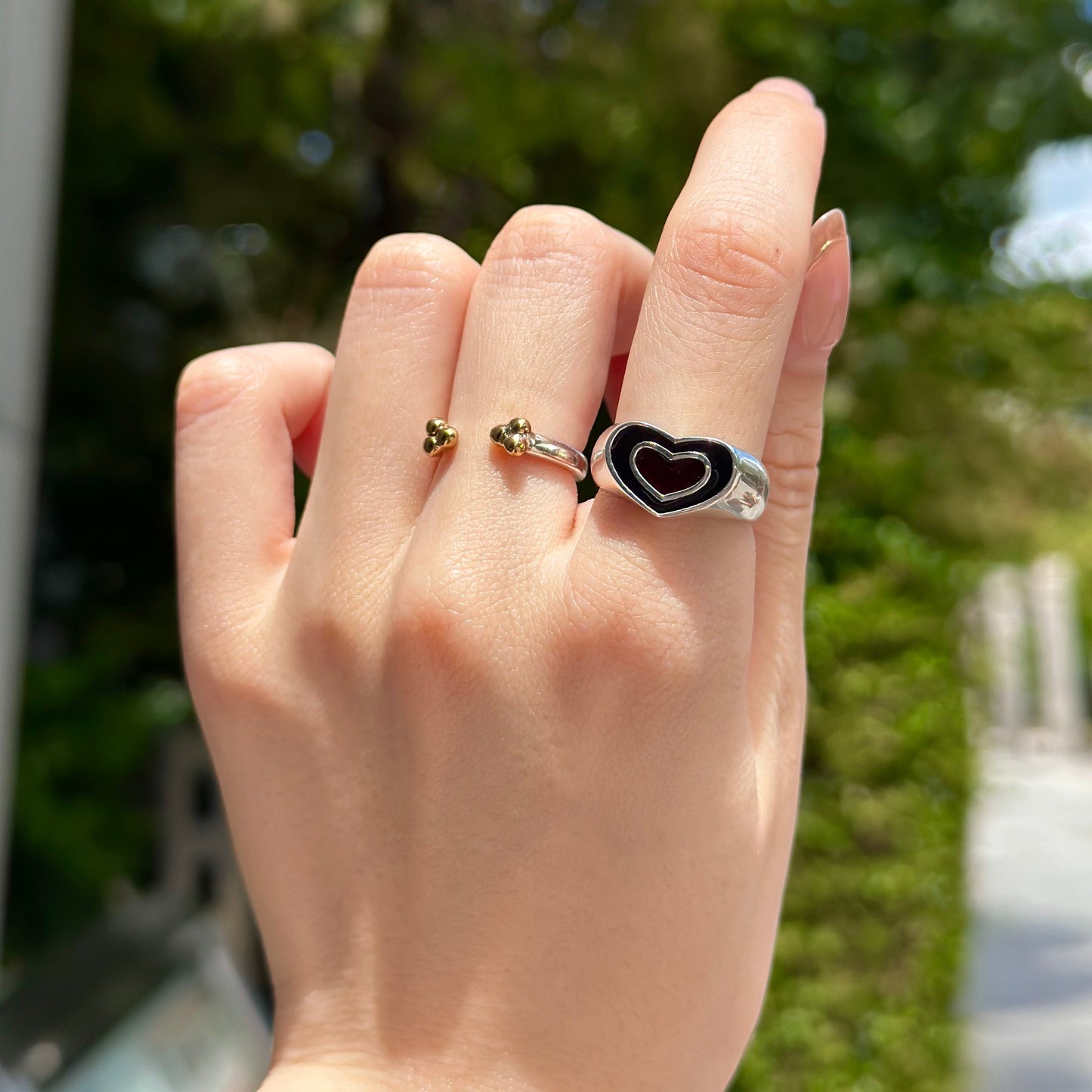 Enamel Heart ring