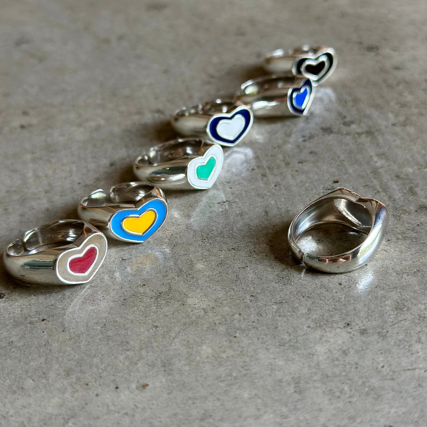 Enamel Heart ring