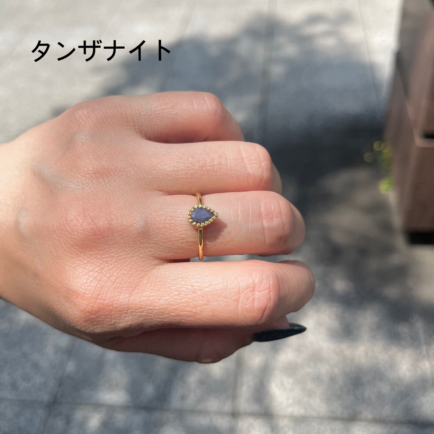 Brass petit ring〈drop〉