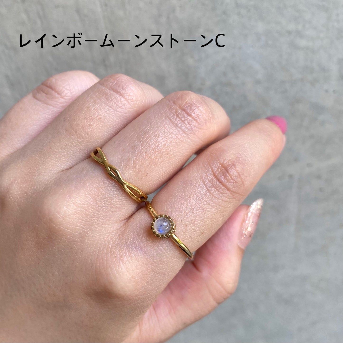 Brass petit ring 〈white/clear〉