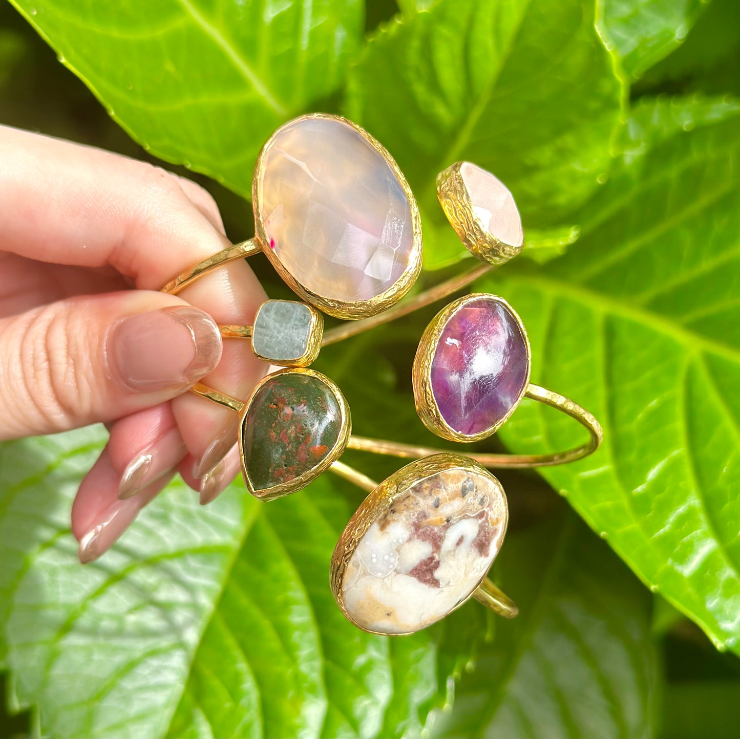 Brass 2stone Bangle 2