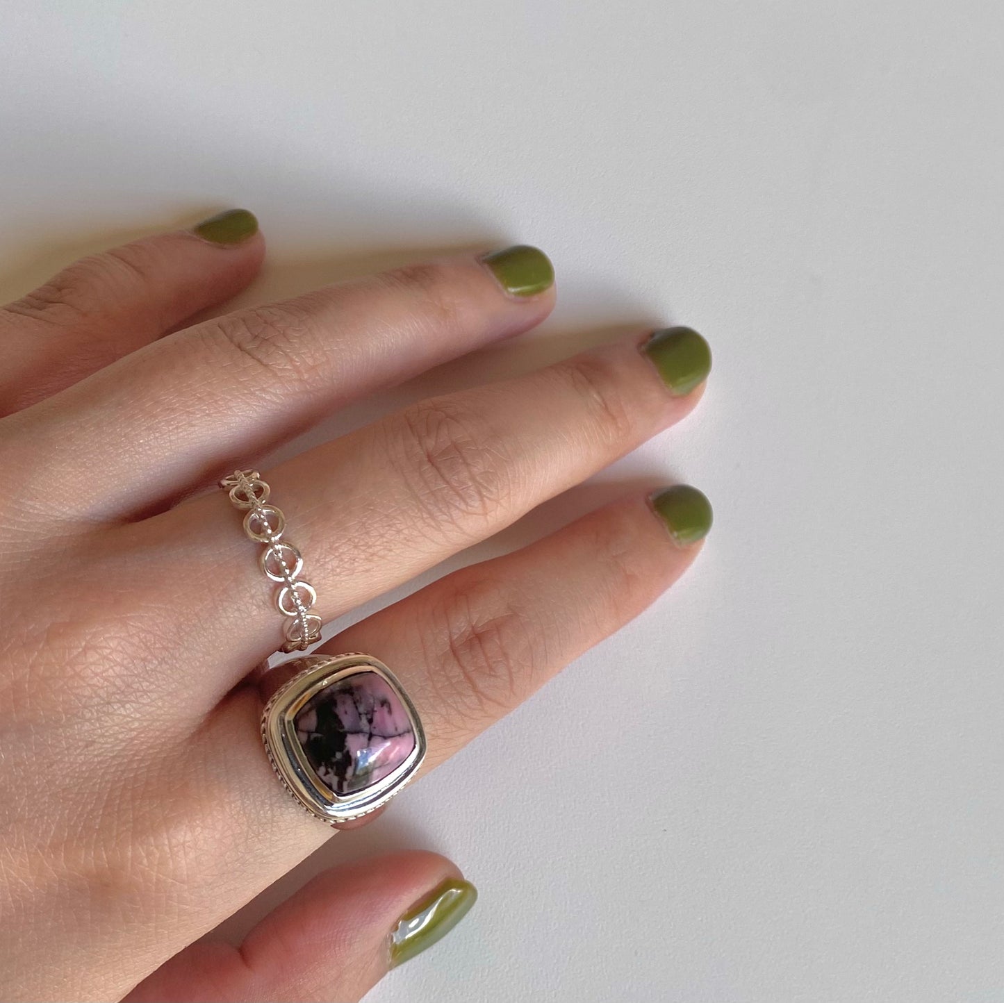 Silver925 square ring 4