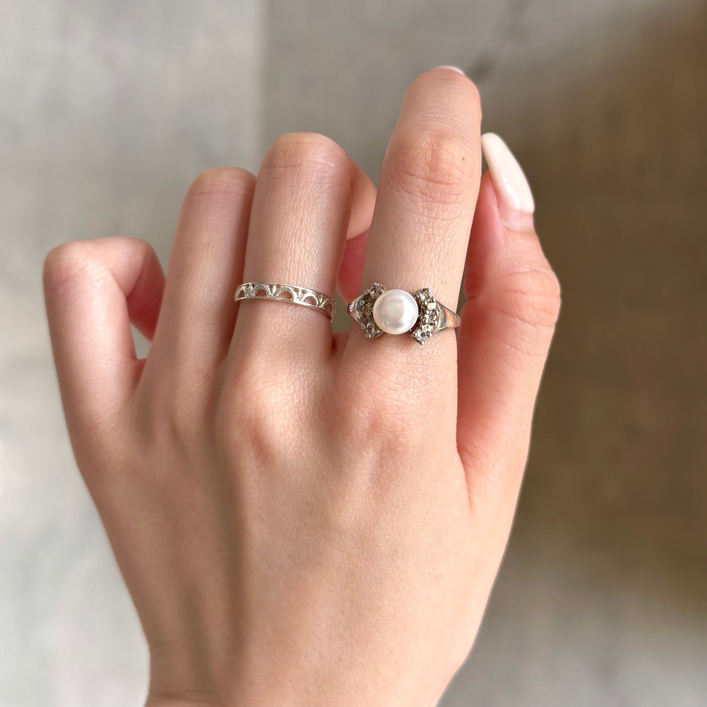 【poco】Pearl design ring 4