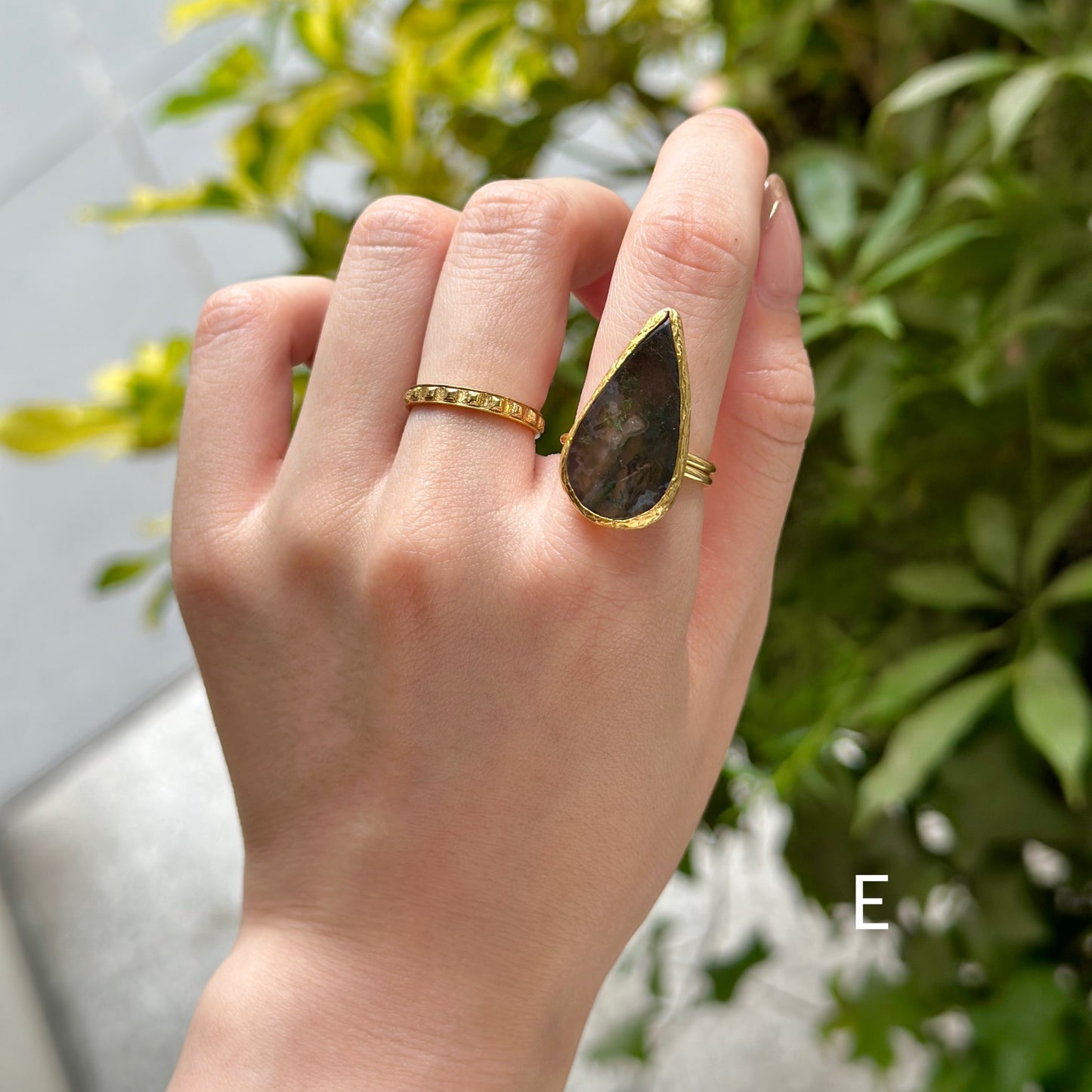 Brass 1stone ring 5