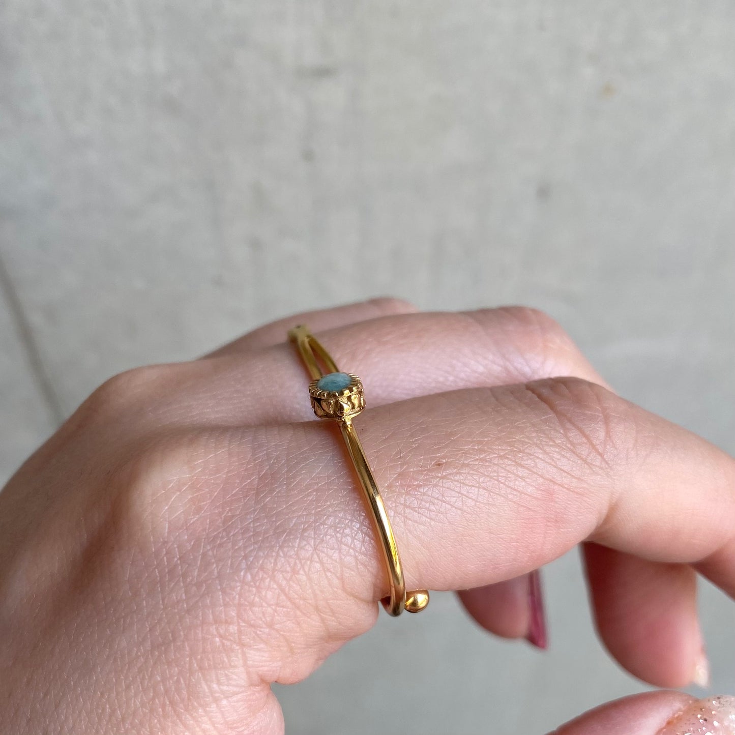 Brass petit ring〈green〉