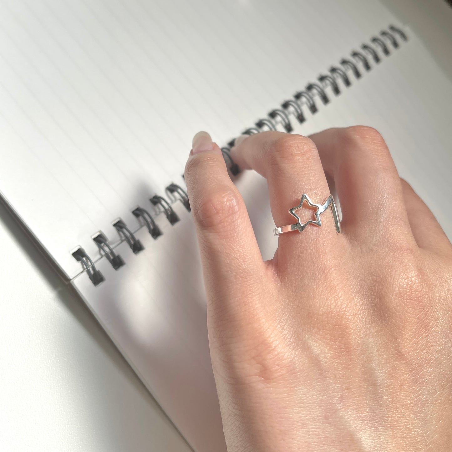 Silver925 Moon star plain ring