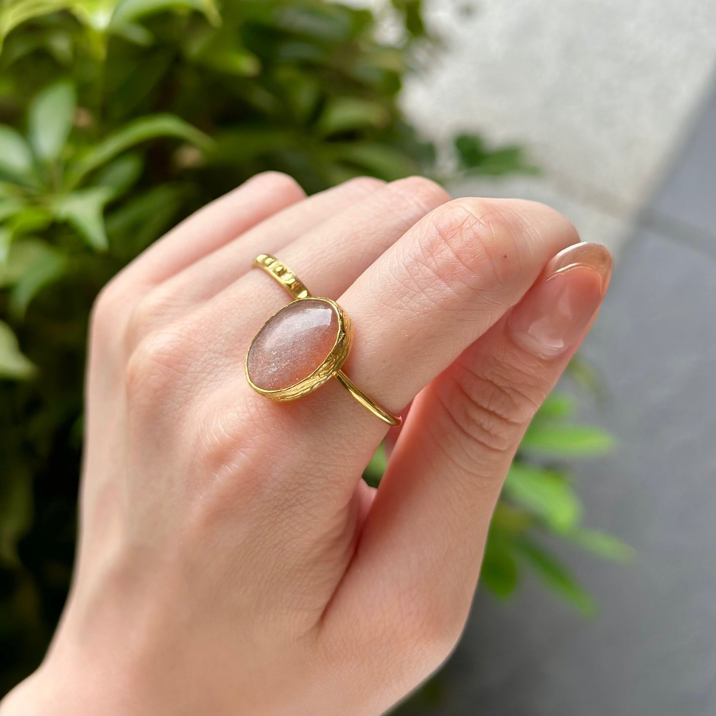 Brass 1stone ring 4