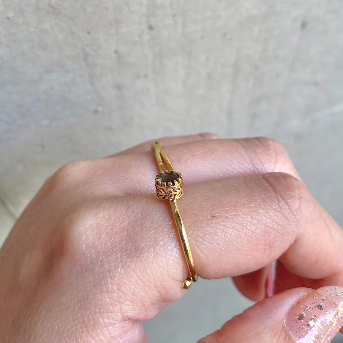 Brass petit ring〈brown〉
