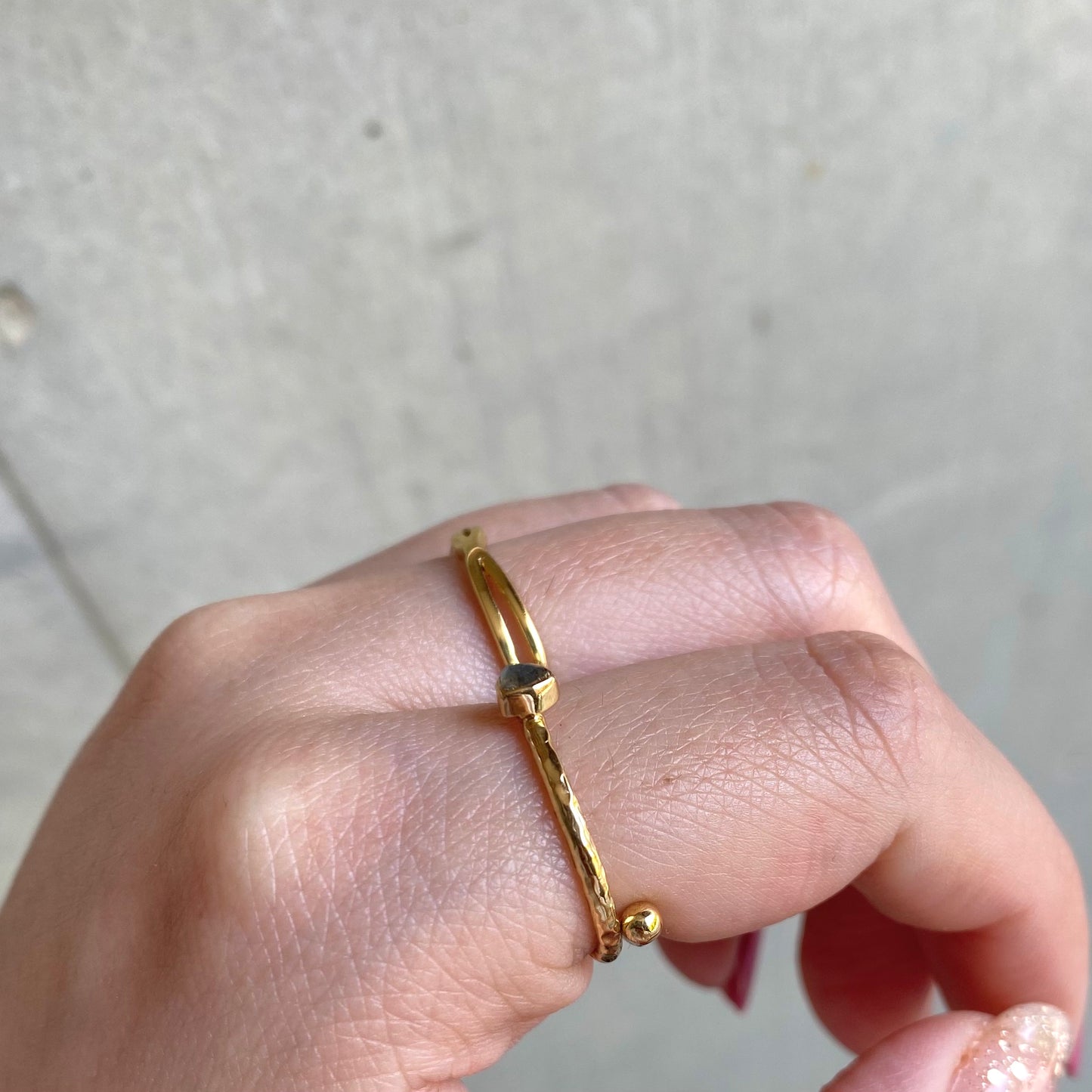 Brass petit ring〈gray〉