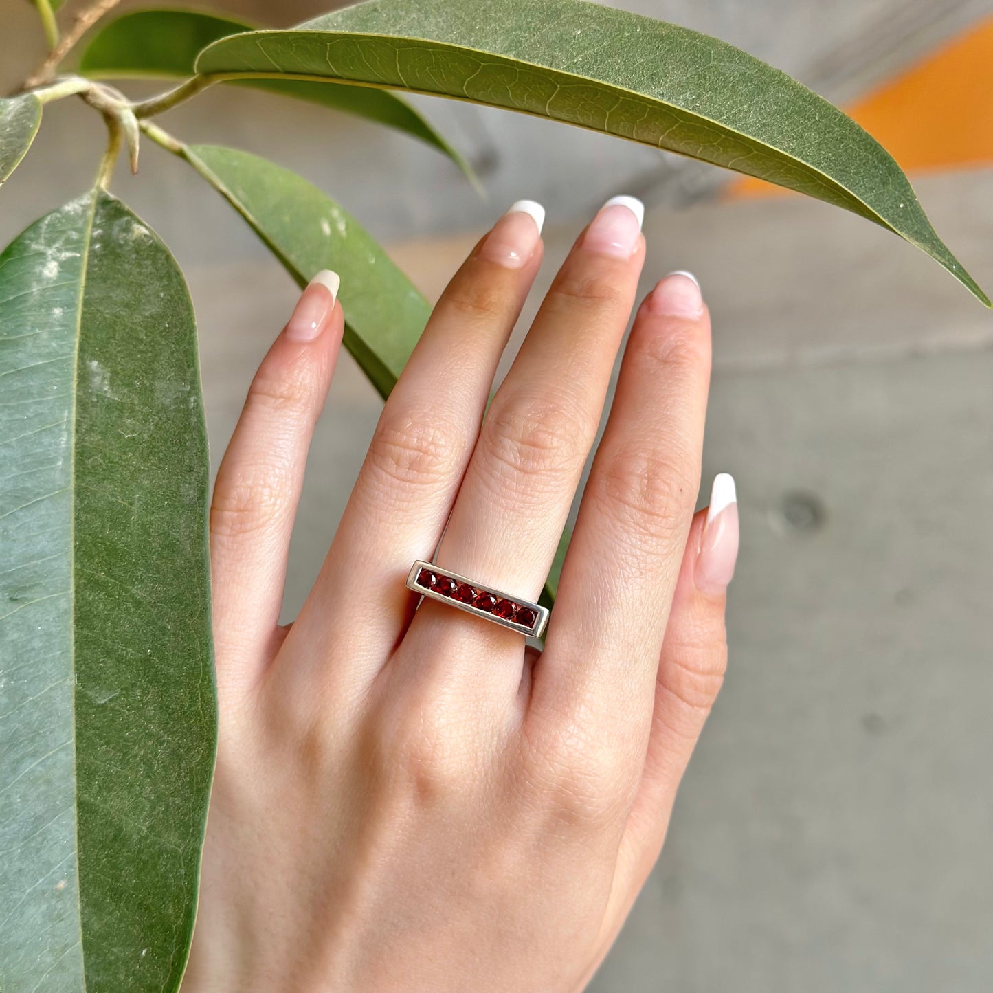 【poco】6stone line ring