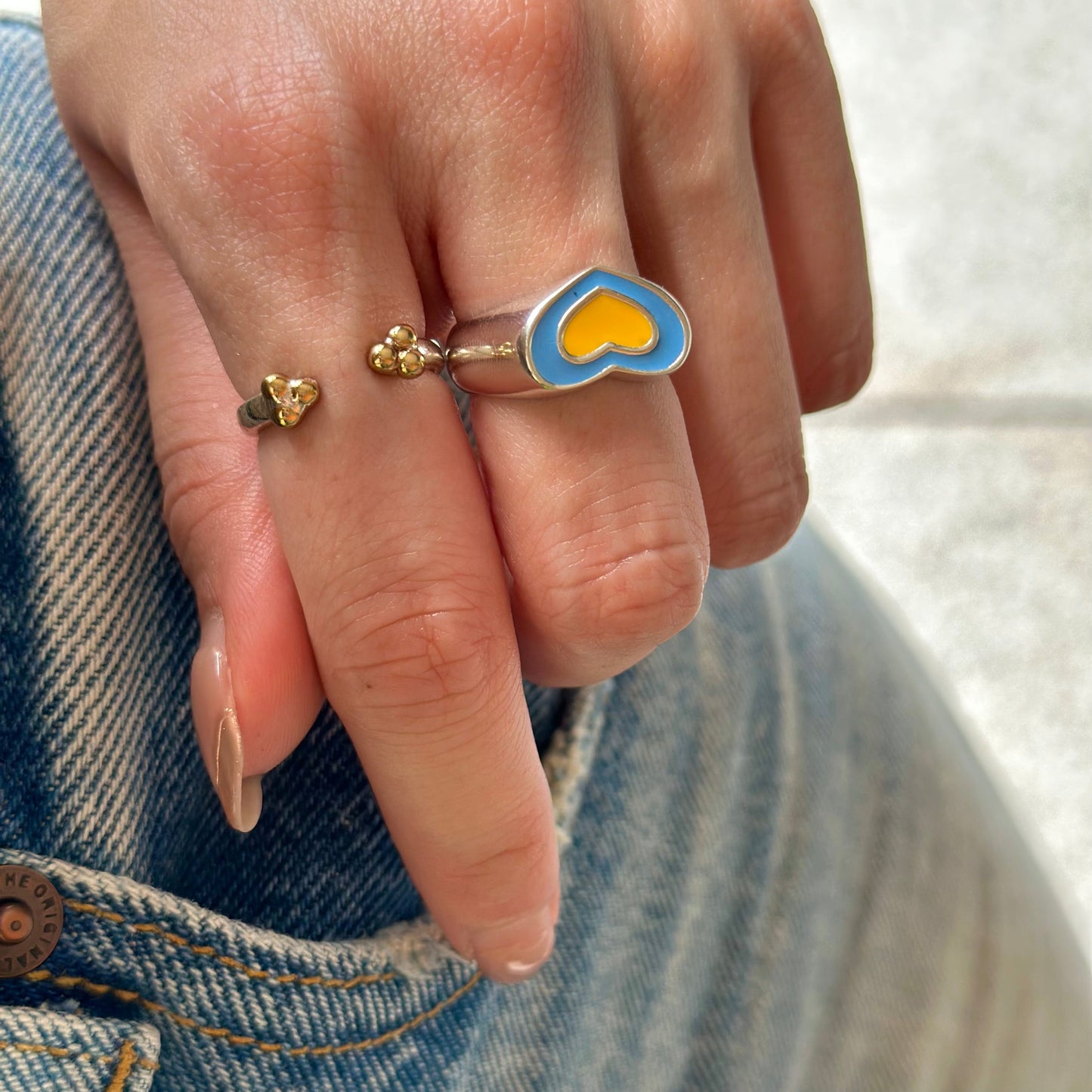 Enamel Heart ring