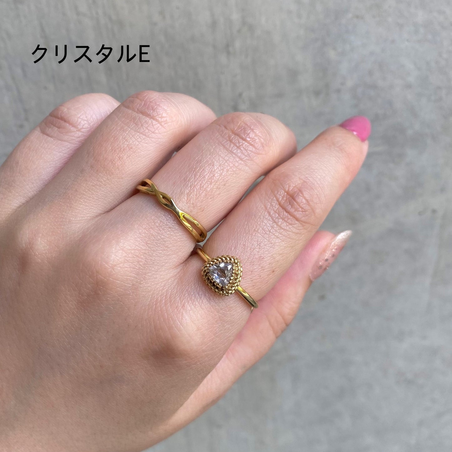 Brass petit ring 〈white/clear〉