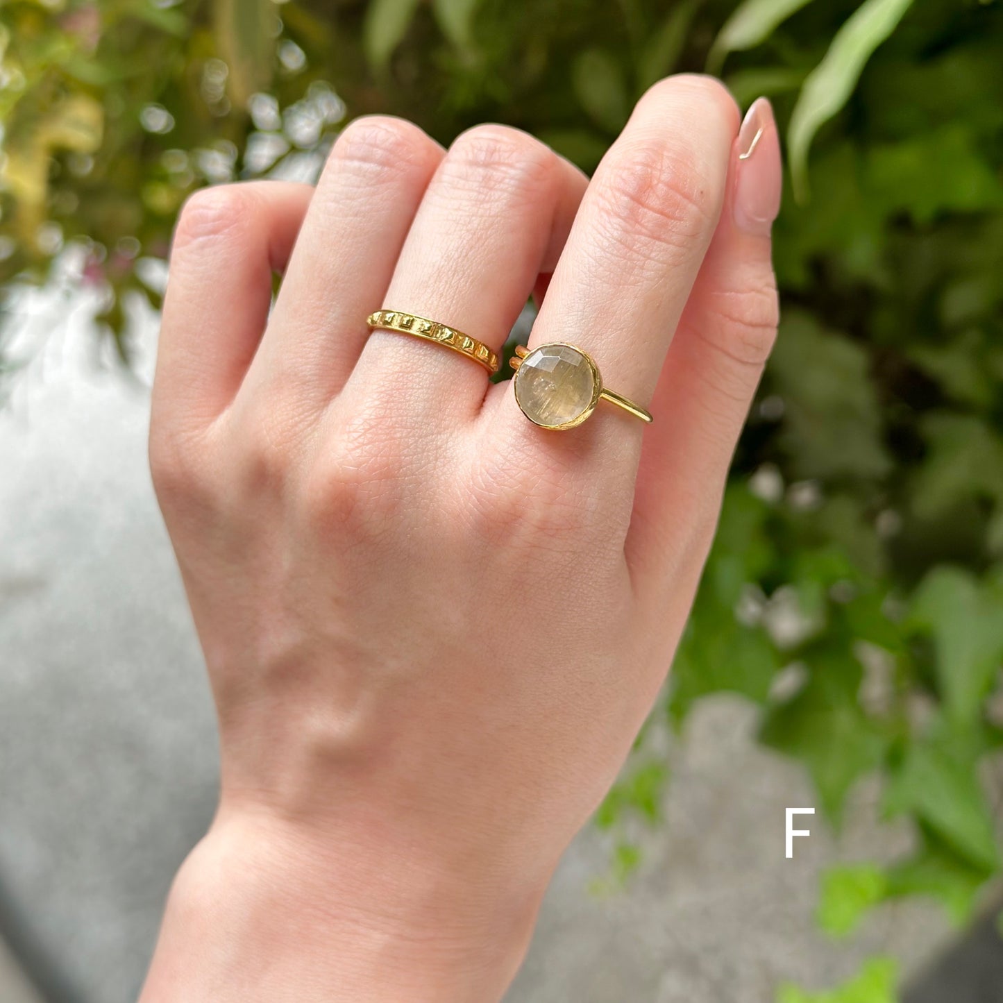 Brass 1stone ring 4