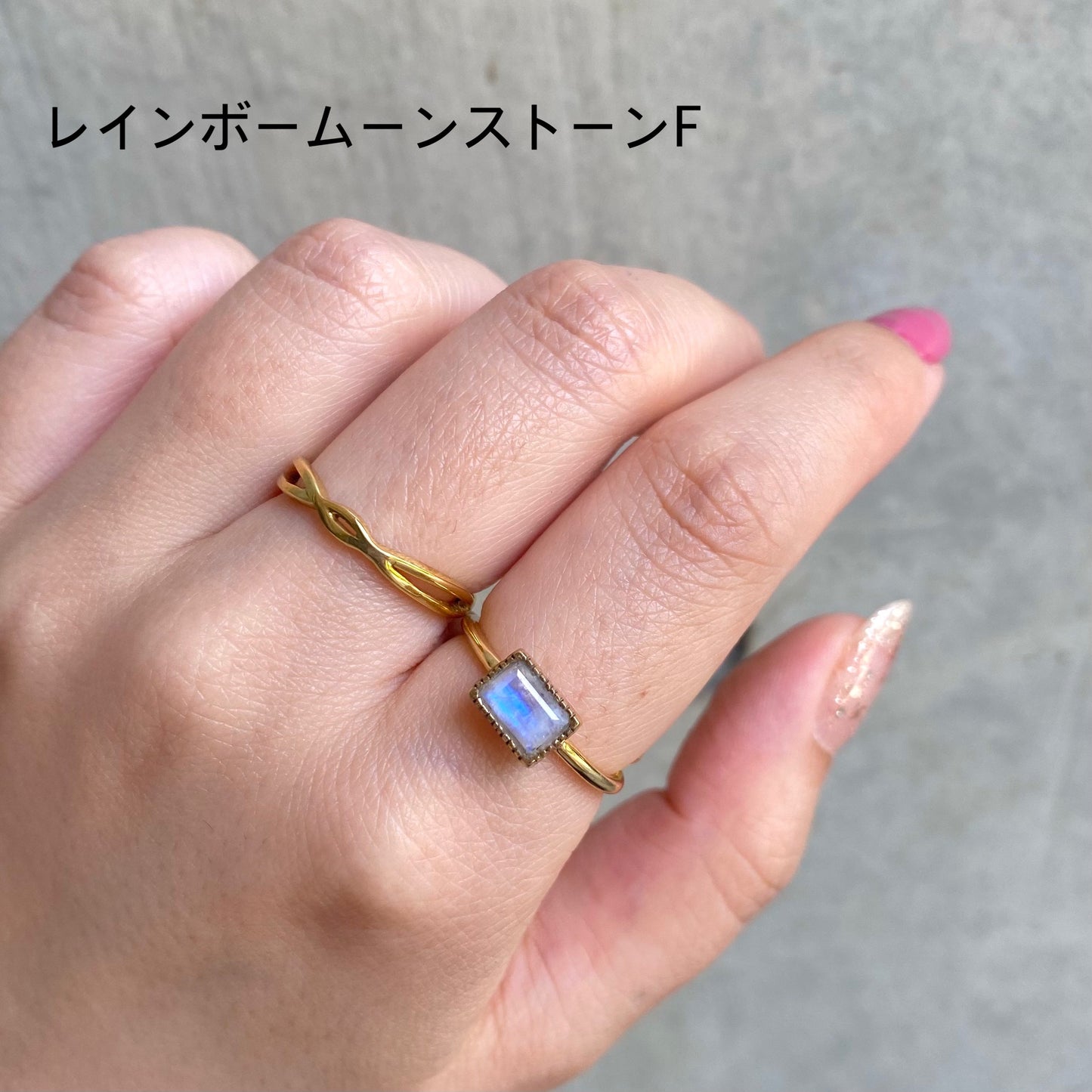Brass petit ring 〈white/clear〉