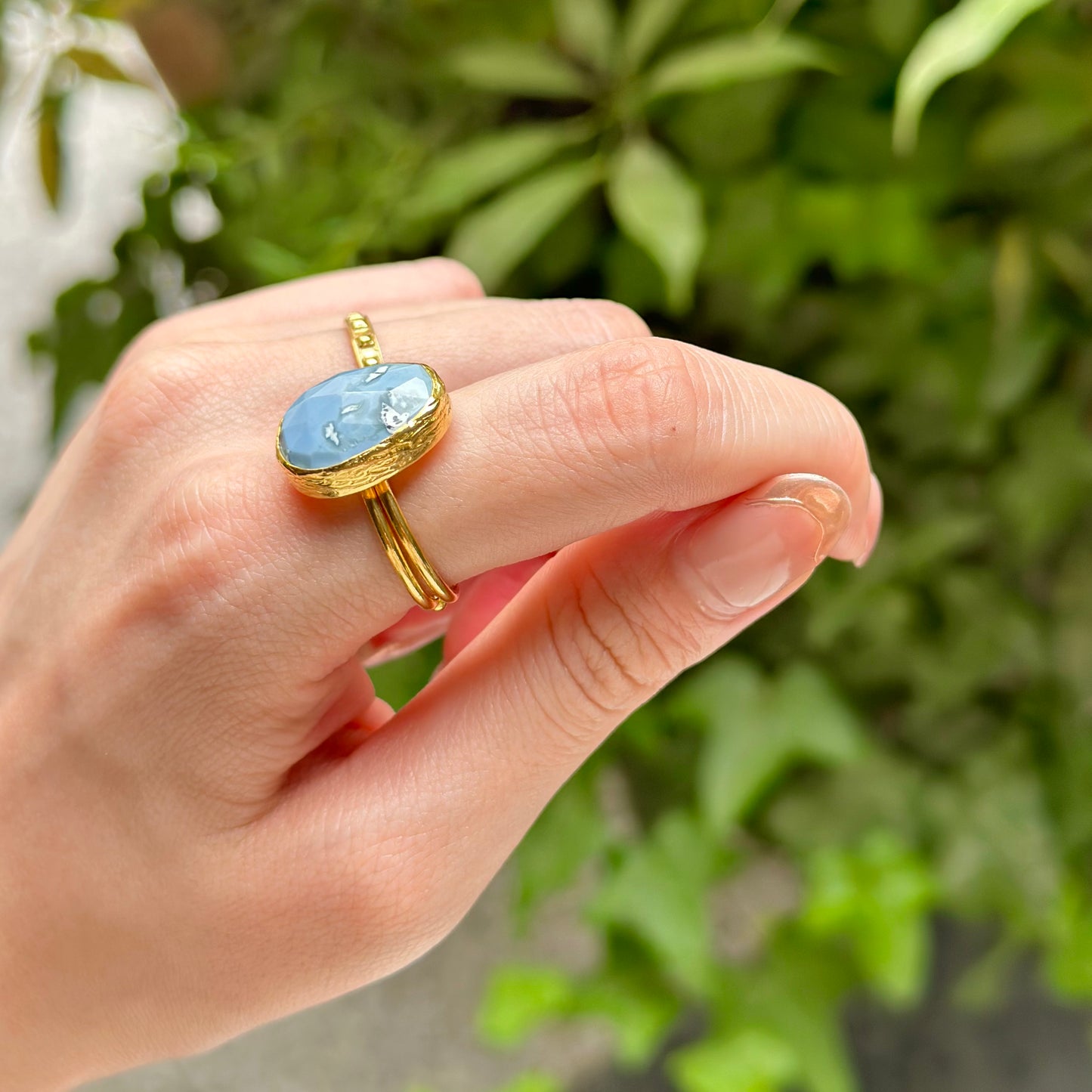 Brass 1stone ring 5