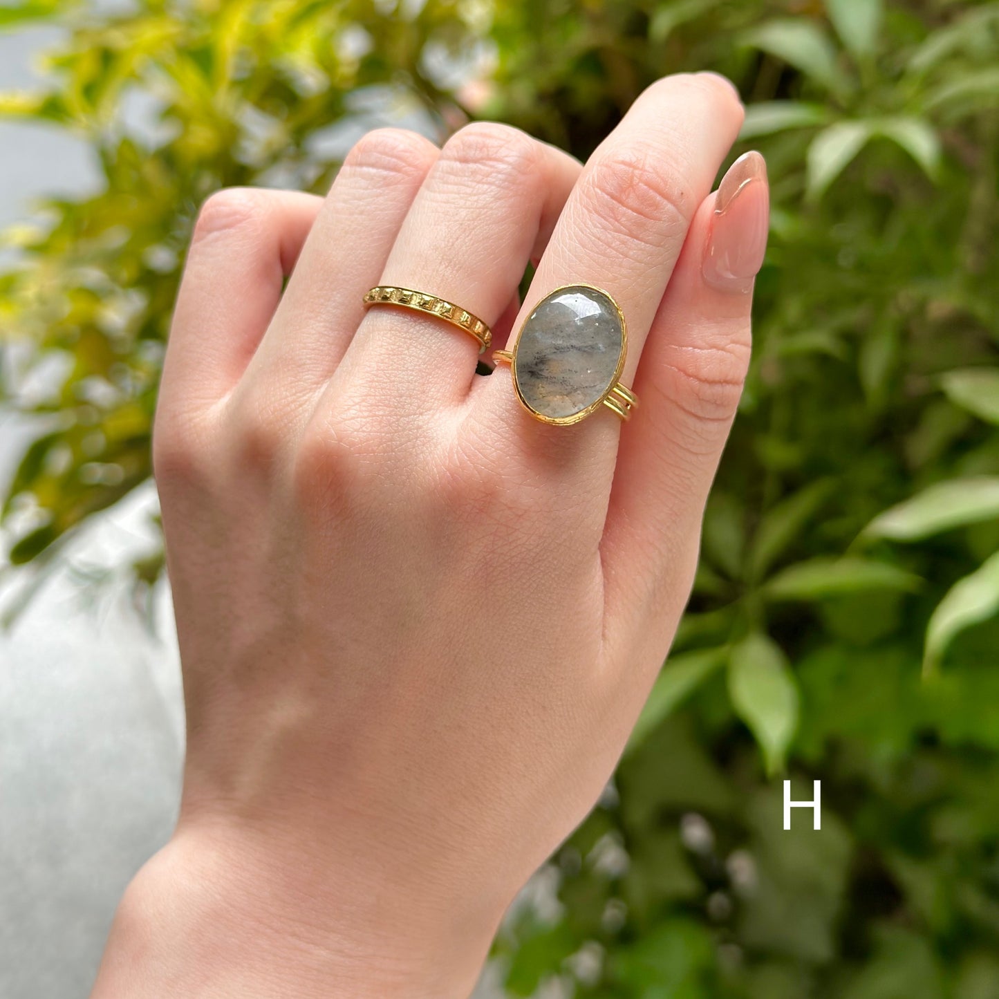 Brass 1stone ring 5