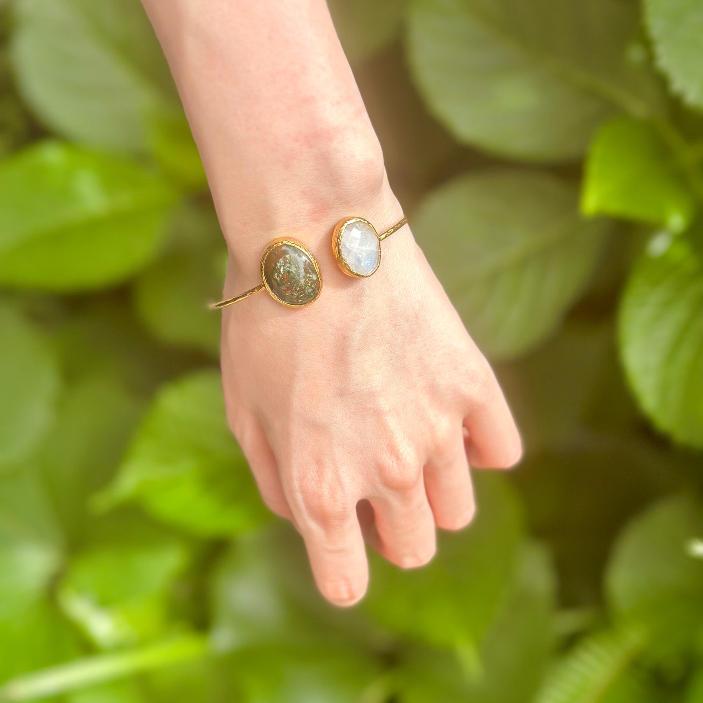 Brass 2stone Bangle 2