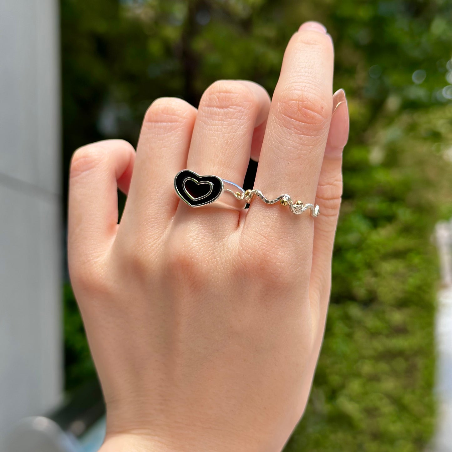 Silver925×Brass plain ring 1