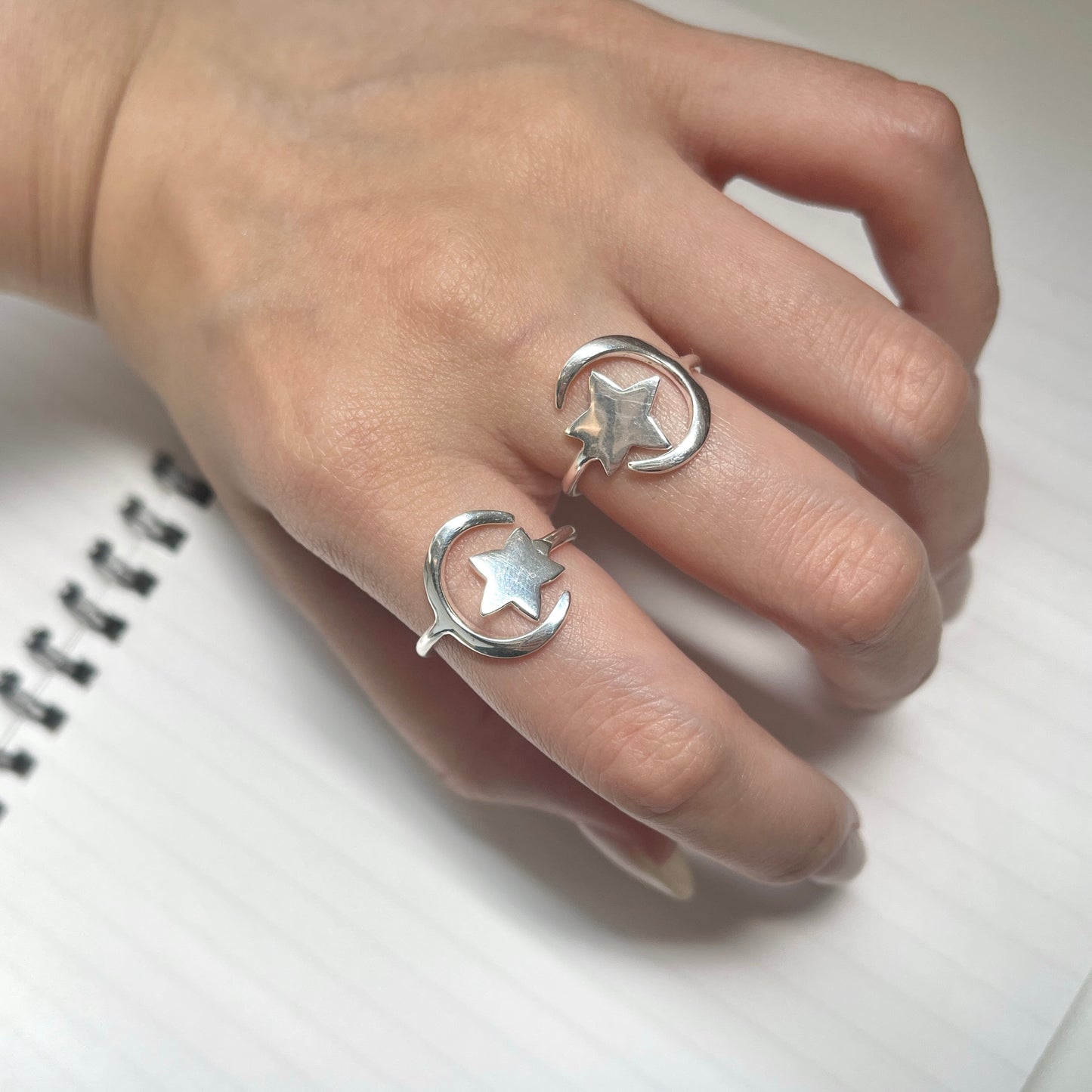 Silver925 Moon star plain ring