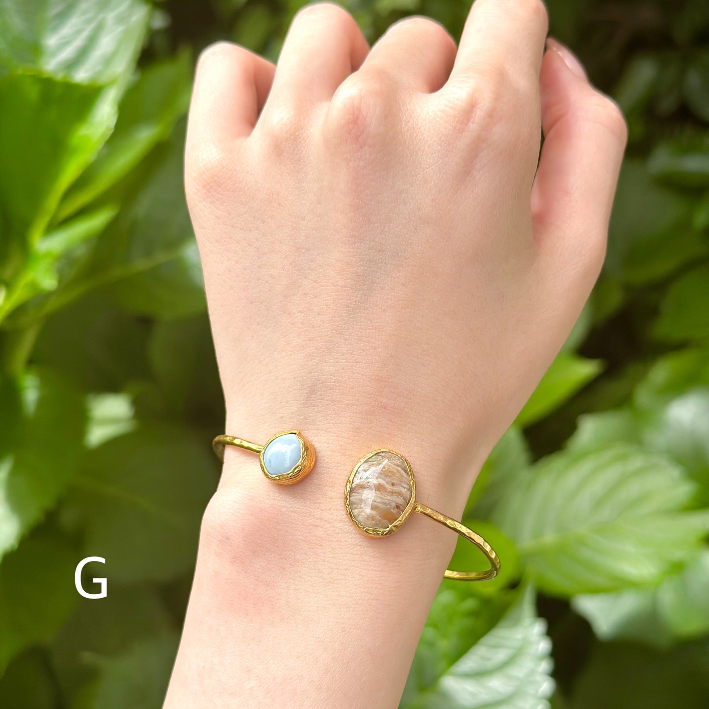 Brass 2stone Bangle 1