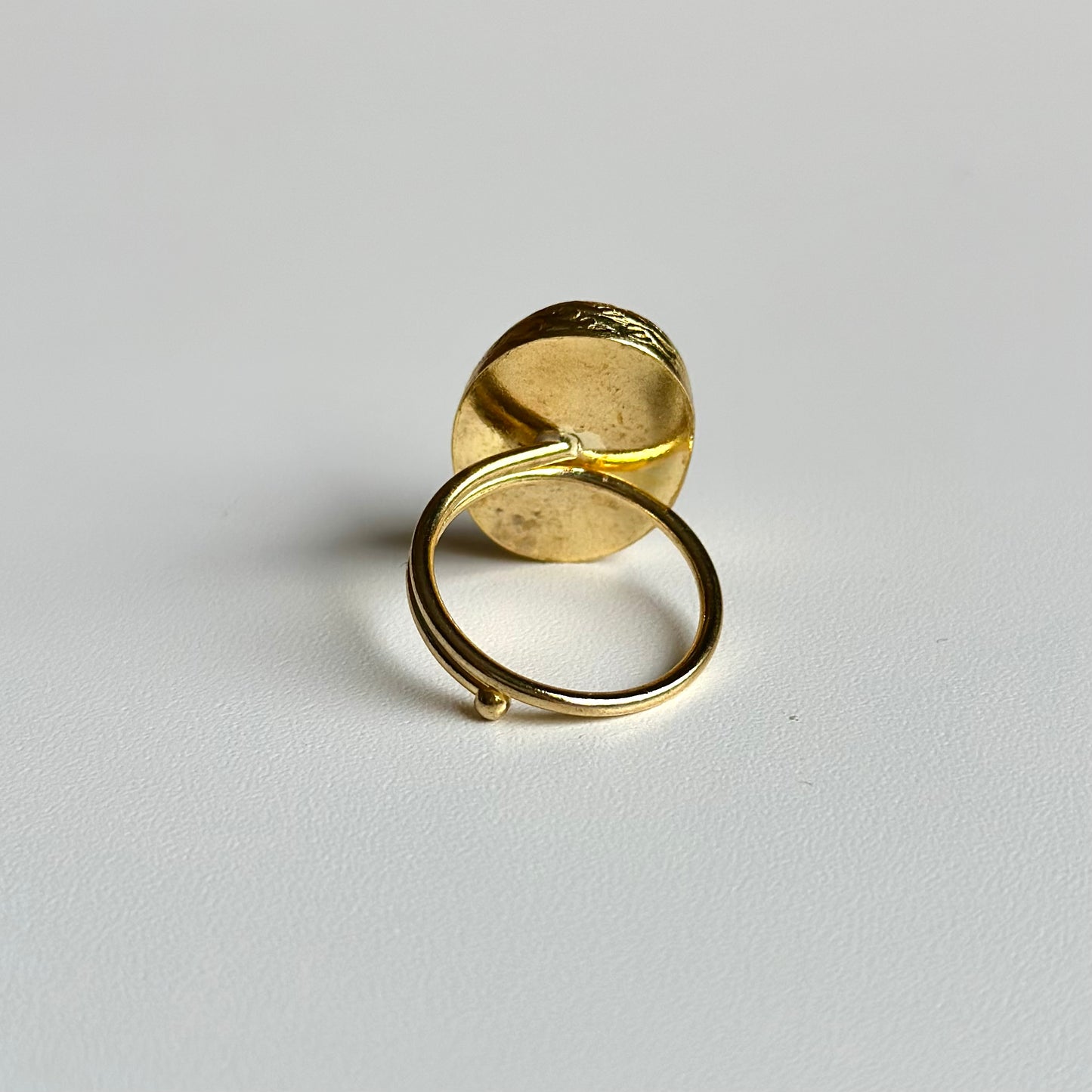 Brass 1stone ring 3
