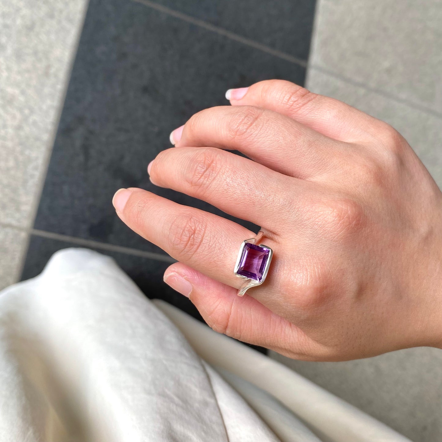Silver925 square ring 2