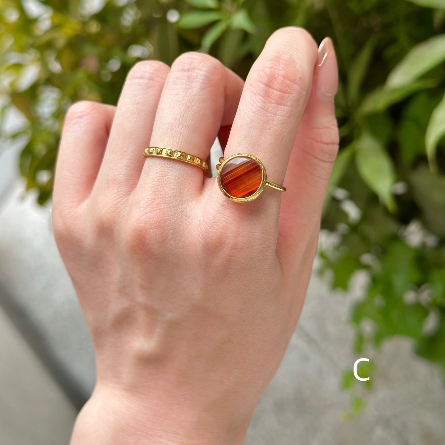 Brass 1stone ring 4