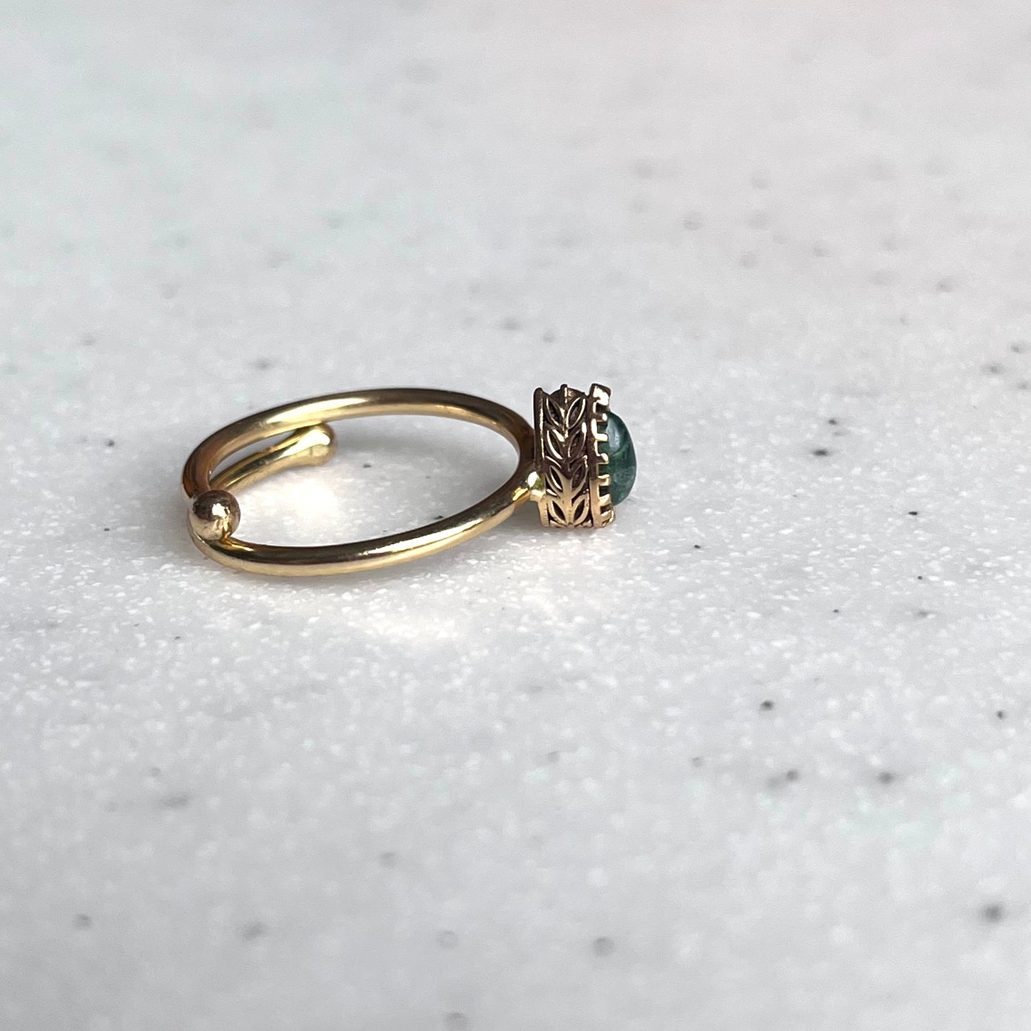 Brass petit ring〈drop〉