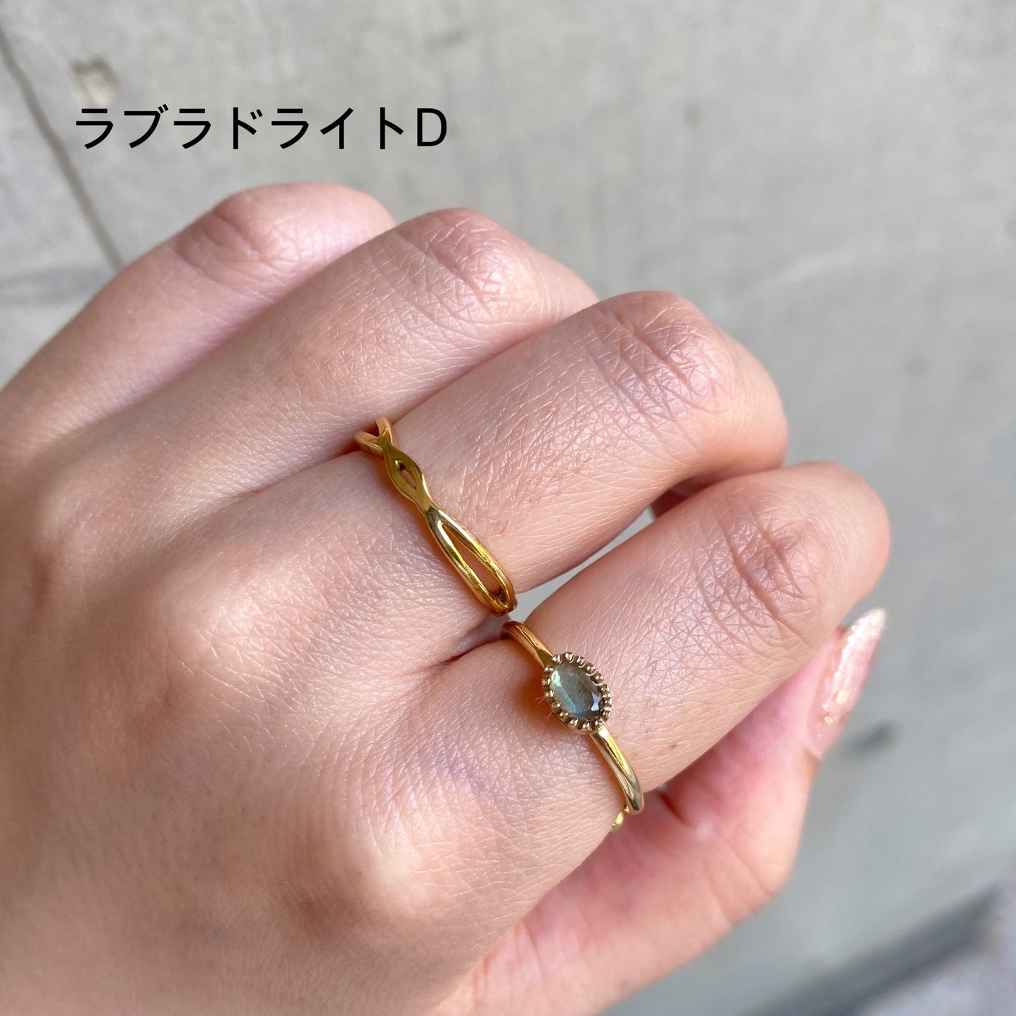 Brass petit ring〈gray〉