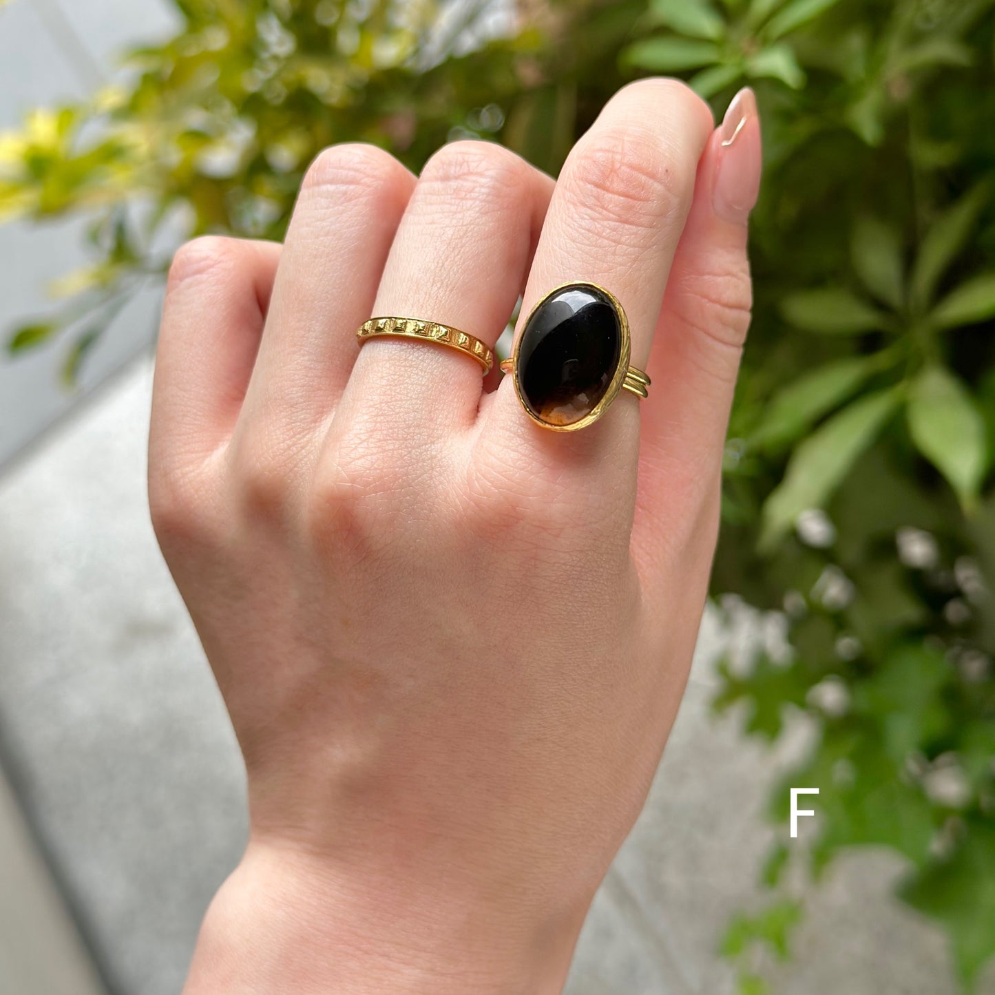 Brass 1stone ring 5